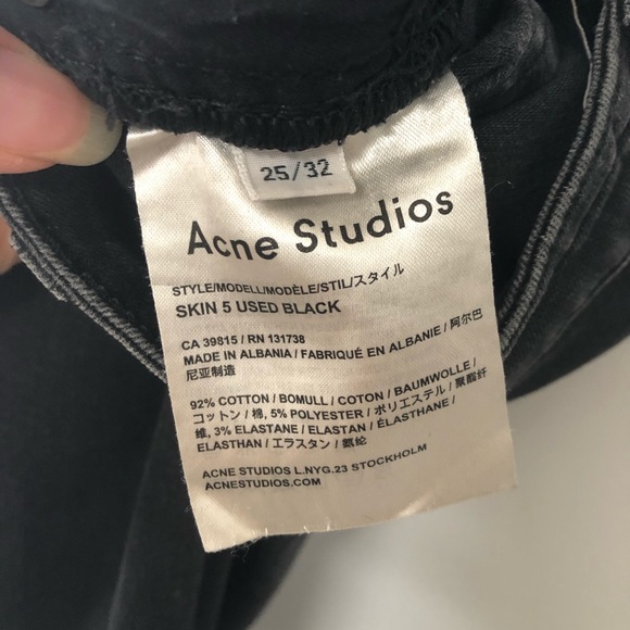 Acne Studios Skin5 mid rise faded black color slim skinny leg - Picture 5 of 6